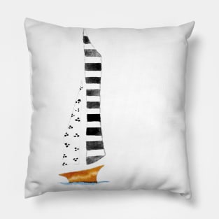 Sailing Boat BW- Full Size Image Pillow