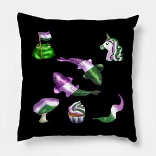 GenderQueer LGBTQ Sticker Pack Pillow