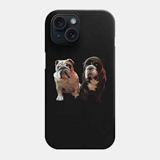 two cute black dogs-vector art Phone Case