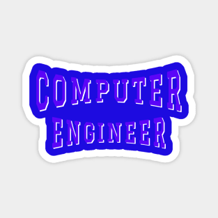 Computer Engineer in Purple Color Text Magnet