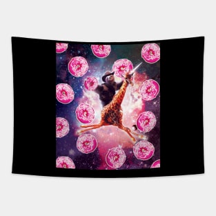 Cowboy Space Sloth On Giraffe Unicorn - Donut Tapestry