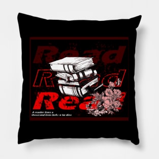 Read!- aesthetic books design Pillow