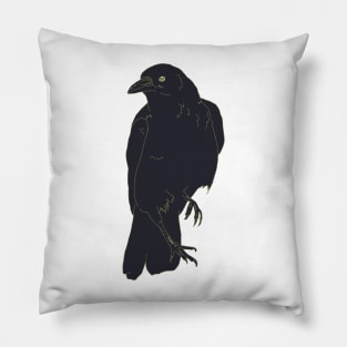 Black Crow perching Pillow