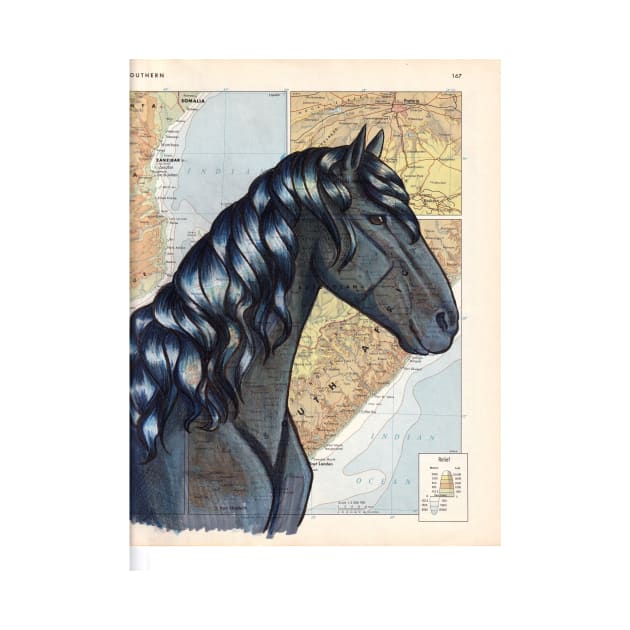 Vlaamperd Horse on Map by lizstaley