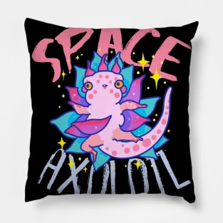 Cute Crazy Psycedelic Space Axolotl Artwork Pillow