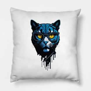 Hipster cat with glasses || Pillow