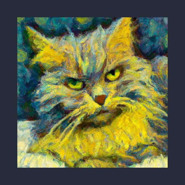 Portrait of Cat in Van Gogh's Style by Star Scrunch