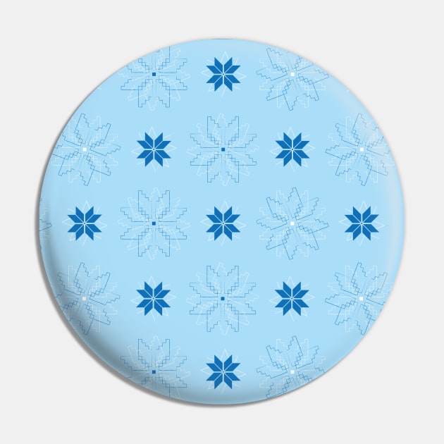 Snowflake pattern made of shining geometrical elements in cool shades of blue Pin by happyMagenta