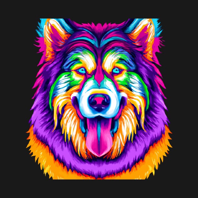 Malamute Trippy Tribal Sled Dog Design by Furrban