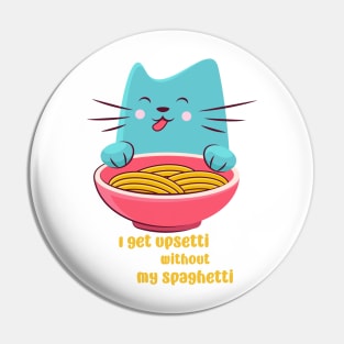 Cute cat eating noodles Pin
