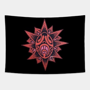 Polynesian tattoo art red star Tapestry