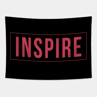 Inspire Typography Inspirational Word Retro Red Tapestry