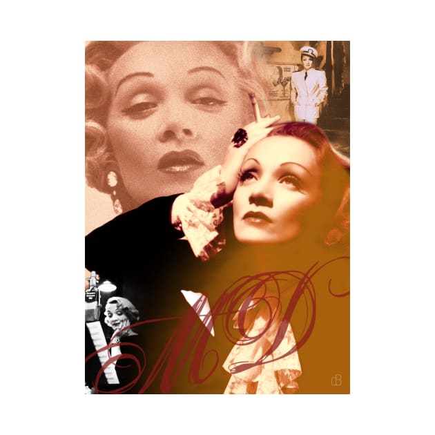 Marlene Dietrich Collage Portrait 3 by Dez53