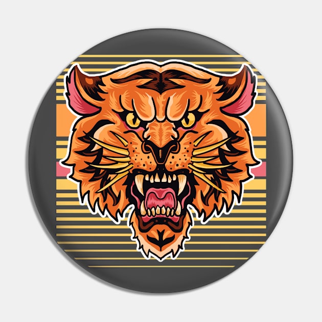 Vintage Tiger Roar Pin by machmigo