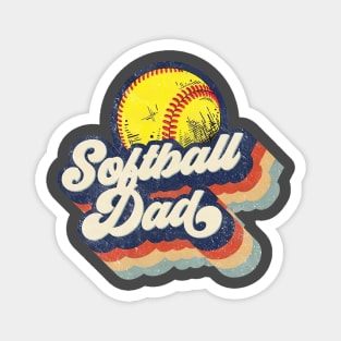 Retro Softball Dad Father's Day Magnet