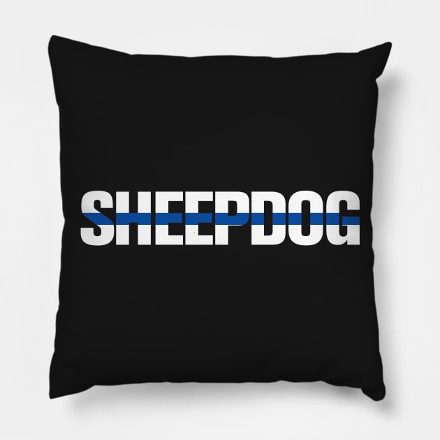 SHEEPDOG Blueline Pillow by MikesTeez