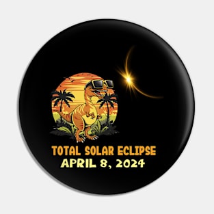 A Funny Dinosaur wearing sunglasses at solar eclipse day Pin