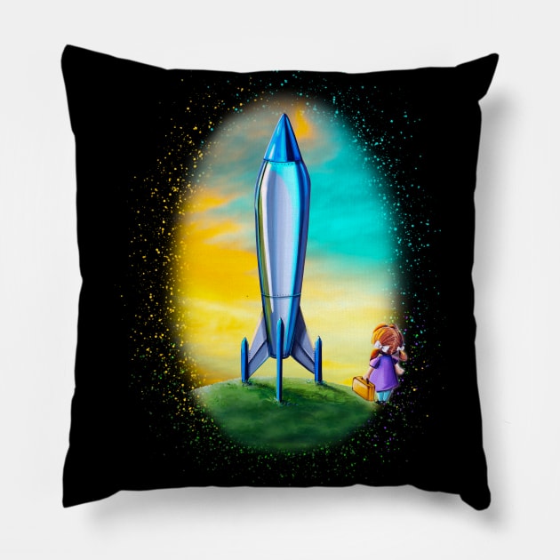 The Moon Mission Pillow by Rocket Girl