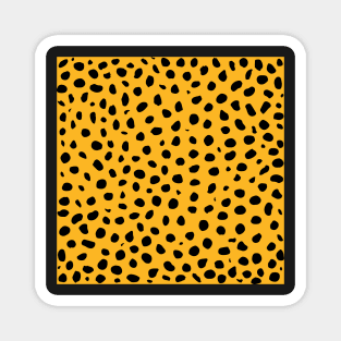 Black Orange Seamless Cheetah Print Magnet