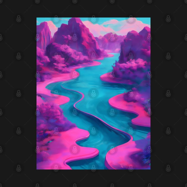 Vaporwave river by Spaceboyishere