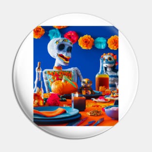 Day of the Dead Altar Marigolds Pin