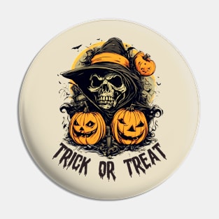 Trick or Treat Halloween horror scene Pin