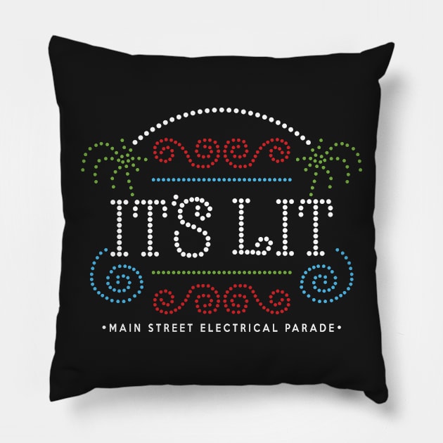 It's Lit Main Street Electrical Parade Pillow by asmallshopandadream