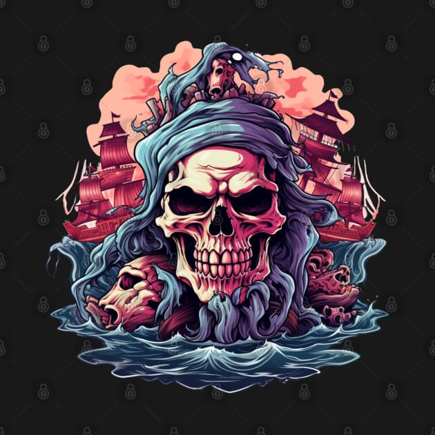 Pirate Ship Pirate Skull by Nightarcade