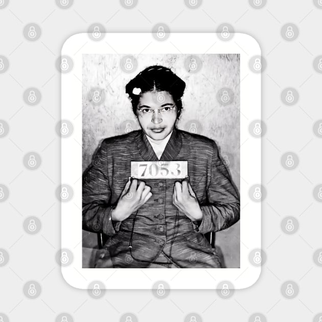 Rosa Parks Mug Shot Magnet by UrbanLifeApparel