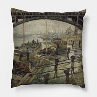 The Coalmen by Claude Monet Pillow