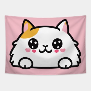 cute kawaii cat face Tapestry