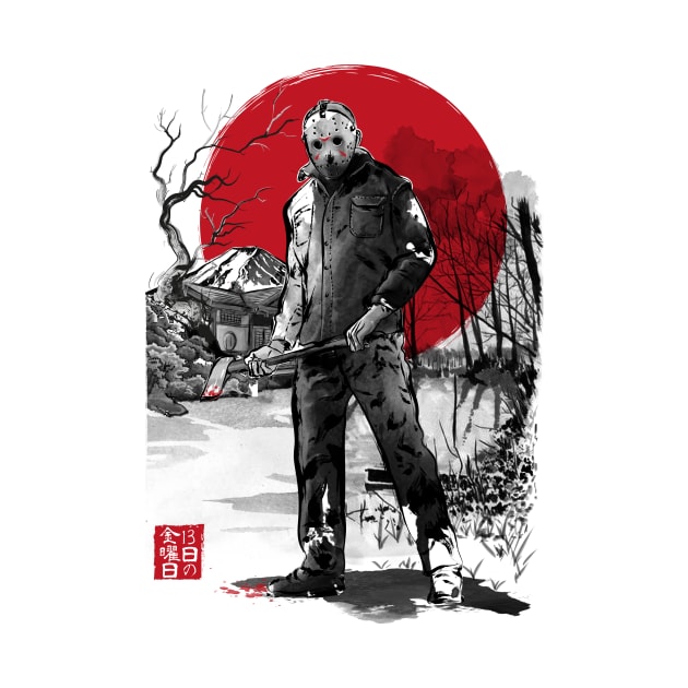 Jason in Japan sumi-e by DrMonekers