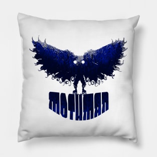 Mothman West Virginia Wing Humanoid Moth Retro Vintage Blue Pillow
