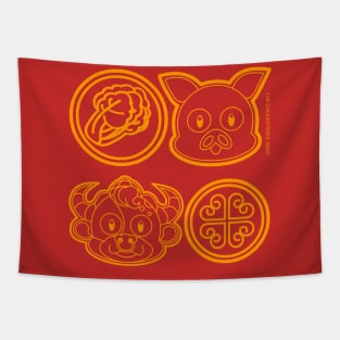 CNY: YEAR OF THE OX LUCKY COINS Tapestry