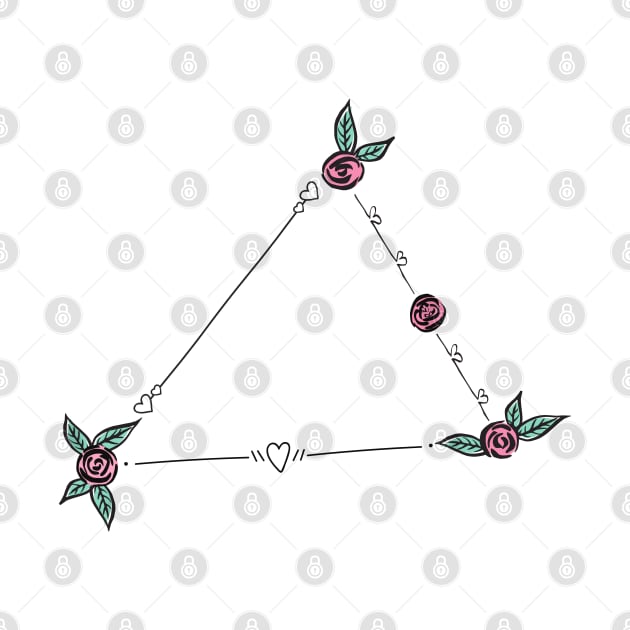 Triangulum Australe (Southern Triangle) Constellation Roses and Hearts Doodle by EndlessDoodles