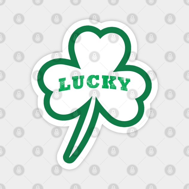 Vintage Style Lucky Clover St Patrick's Day Magnet by Tee brush