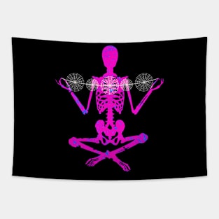 Skeleton and Spider Webs Tapestry