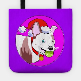 MERRY GRUFFMAS DOG CARTOON FUCHSIA Tote