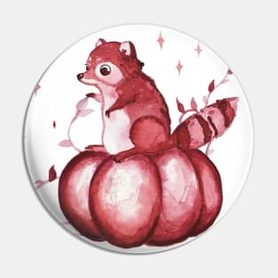 Raccoon on a pumpkin Pin