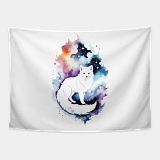 Cosmic Arctic Fox Tapestry