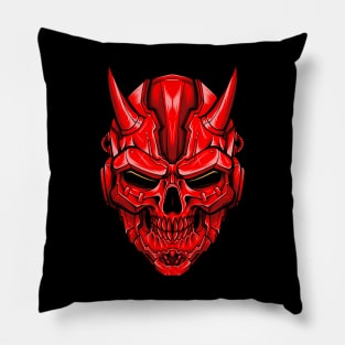 Red Head Mask Skull Pillow