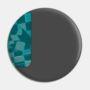 Mirror Cube in Checkered Checkered Room - Cyan Pin