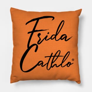 Orange Text B back Cat Frida Cathlo version of - Frida Kahlo Pillow