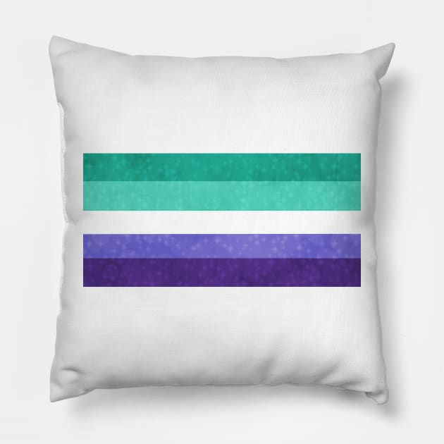 Shimmer Gay Man Pride Flag Pillow by whizz0