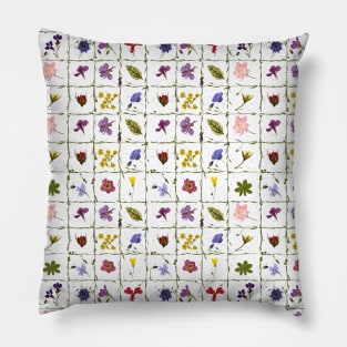 Garden Trellis of Pressed Flowers Pillow