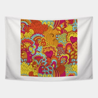 Abstract Floral Neck Gator Pink Blue Orange Floral Abstract Tapestry