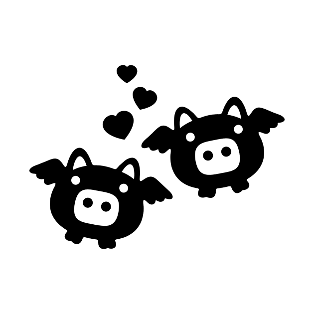 Flying Pigs in Love by XOOXOO