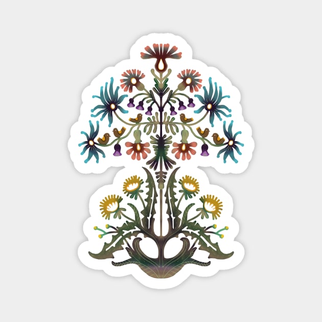 papercut style floral design Magnet by Pacesyte