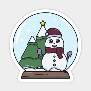 Snow Lady and Christmas Trees Magnet