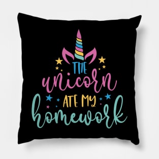 the unicorn ate my homework Pillow